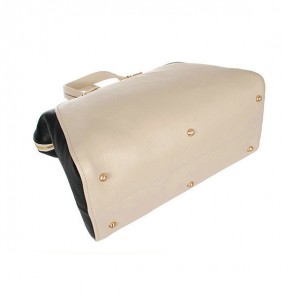 Fendi Large Chameleon Calfskin Top Zip Tote Bag F8812 OffWhite&Black