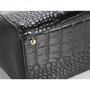 Fendi Fall Winter 2012 2Jours Original Croco Leather Tote Bag F001 Black