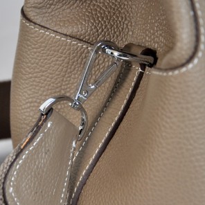 Hermes Tool box bag togo leather in Dark Grey with Silver hardware