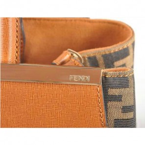 Fendi 2Jours Saffiiano Leather Fabric Tote Bag F2552M Tan