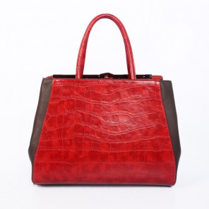 Fendi Fall Winter 2012 2Jours Red Original Croco Leather Tote Bag