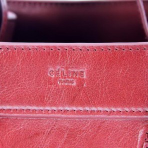 Celine Luggage Phantom Square Bags Bright Leather 108905 Red