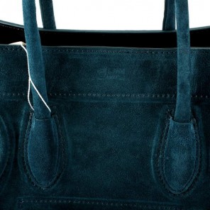 Celine Luggage Phantom Bags in Suede Leather Atrovirens
