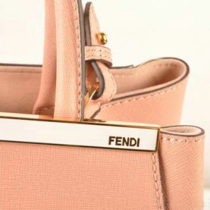 Fendi 2Jours Saffiiano Leather Tote Bag F2552S Pink