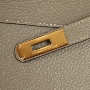 Hermes Kelly 32CM clemence leather in Dark Grey with Gold hardware