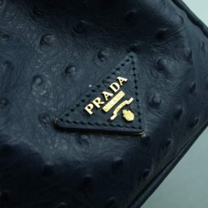 Prada Ostrich Leather Tote Bag BN1801 Blue