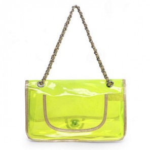 Chanel Pellucidly PVC Flap Bags A1117 Green