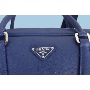 Prada Saffiano Calf Leather Top Handle Bag BL0791 Blue