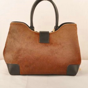 Fendi 2jours Horsehair Tote Bag F2546 Brown