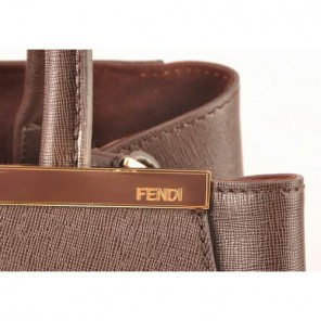 Fendi Fall Winter 2012 2Jours Saffiiano Leather Tote Bag 8BH250S Brown