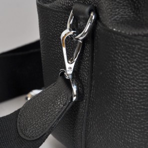 Hermes Tool box bag togo leather in Black with Silver hardware