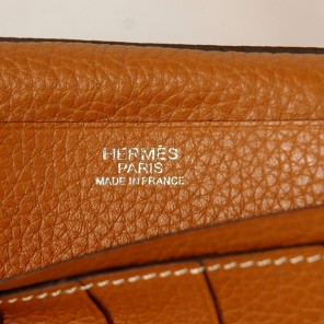 Hermes 2 flod original leather wallet in Camel