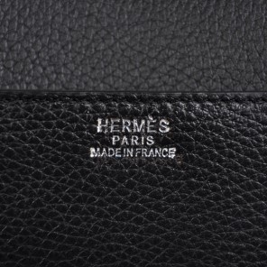 Hermes Constance Bag clemence leather in Black with Silver hardware