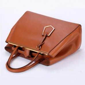 Fendi Fall Winter 2012 2Jours Camel Original Leather Tote Bag F001