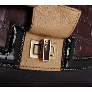 2012 new Fendi handbags FD9106 Pillow bag coffee crocodile with orange