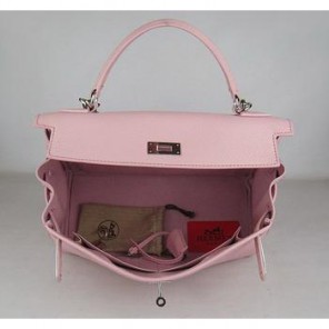 Hermes Kelly Handbags 32CM Pink(silver)