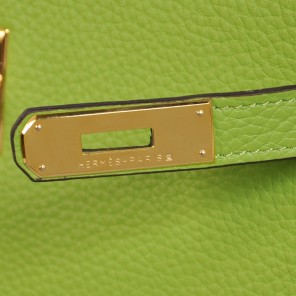 Hermes Kelly 32CM clemence leather in Light Green with Gold hardware