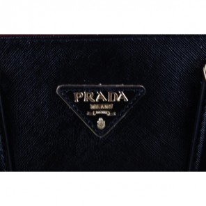 Prada Saffiano Leather Tote Bag 21267 Black&White