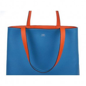 Hermes Shopping Bag 37CM Totes Clemence Leather Orange