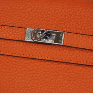 Hermes Kelly 26CM Shoulder Bag Clemence Orange
