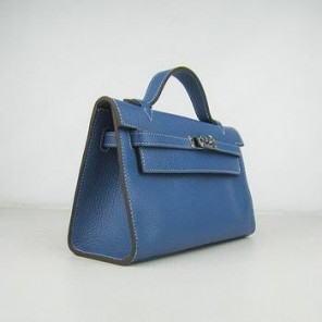 Hermes Kelly 22CM Cattle Neck Stripe Medium Blue