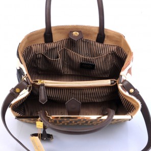 Fendi 2Jours Fabric&Horsehair Tote Bag F2552M
