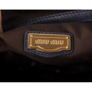 Miu Miu Shiny Leather Tote Bags 90303 Blue