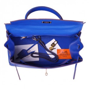 Hermes kelly 35CM clemence leather in Violet with Gold hardware