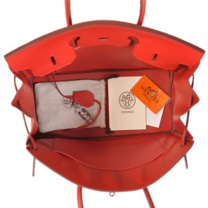 Hermes Birkin 35CM clemence leather in Flame with Silver hardware