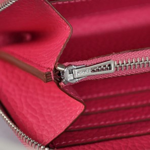 Hermes Evelyn Wallet clemence leather in Peach