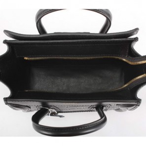 Celine Luggage Bags Mini in Croco Black