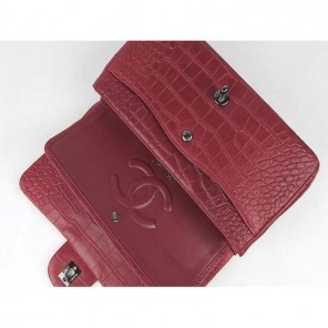 Chanel Fall Winter 2012 Croc Veins Leather Flap Bag A01112 Red