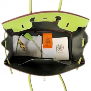 Hermes Birkin 35CM Palm stripes leather in Green with Gold hardware