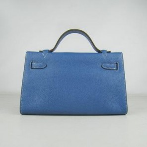 Hermes Kelly 22CM Cattle Neck Stripe Medium Blue