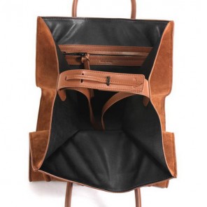 Celine Luggage Phantom Square Bags in Suede Brown