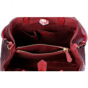 Fendi 2Jours Saffiiano Leather Horsehair Tote Bag F001 Bordeaux