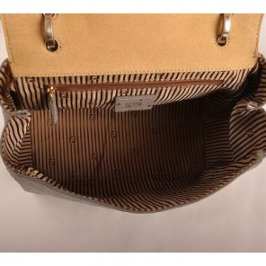 Fendi Silvana Croco-Ostrich Leather Flap Bag 2548 Black-Grey