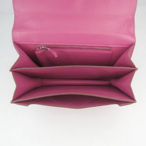 Hermes Stirrup Shoulder Bag Peach Calfskin Silver