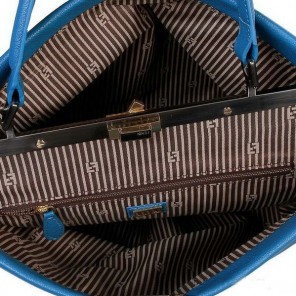 Fendi Peekaboo Bag Blue Calfskin Leather F2292