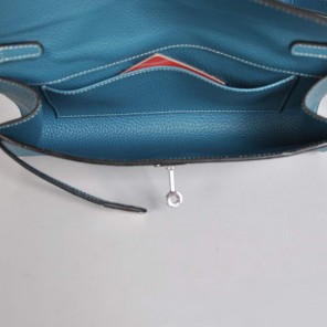 Hermes Kelly 26CM Shoulder Bag Clemence Blue