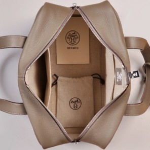 Hermes Victoria Bag clemence leather in Dark Grey with Silver hardware