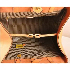 Fendi 2Jours Saffiiano&Ferrari Leather Tote Bag F2552L Light Orange