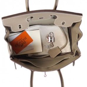 Hermes Birkin 25CM clemence leather in Dark Grey with Silver hardware