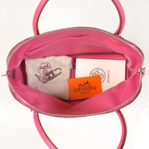 Hermes Bolide Togo Leather Tote Bag in Peach with Silver hardware