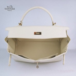 Hermes Kelly 35cm Togo Leather Bag Beige 6308 Gold Hardware