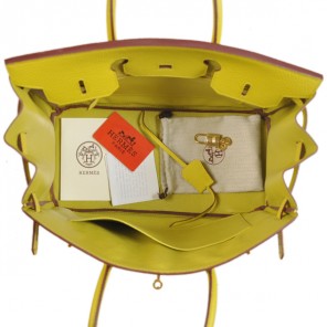 Hermes Birkin 35CM clemence leather in Lemon Yellow with Gold hardware