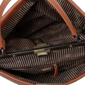 Fendi Peekaboo Bag Brown Calfskin Leather F2292