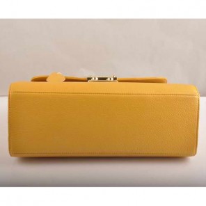 Miu Miu Tote Handbags Calf Leather 7430 Yellow