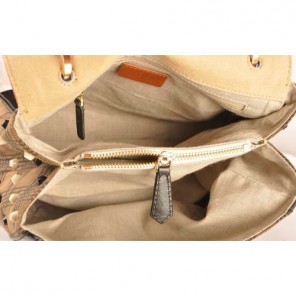 Fendi Silvana Suede&Patent Leather Flap Bag F2548 Blue&Black