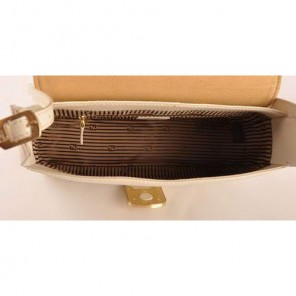 Fendi Chameleon Classic Saffiiano Leather Medium Shoulder Bag 2539 White